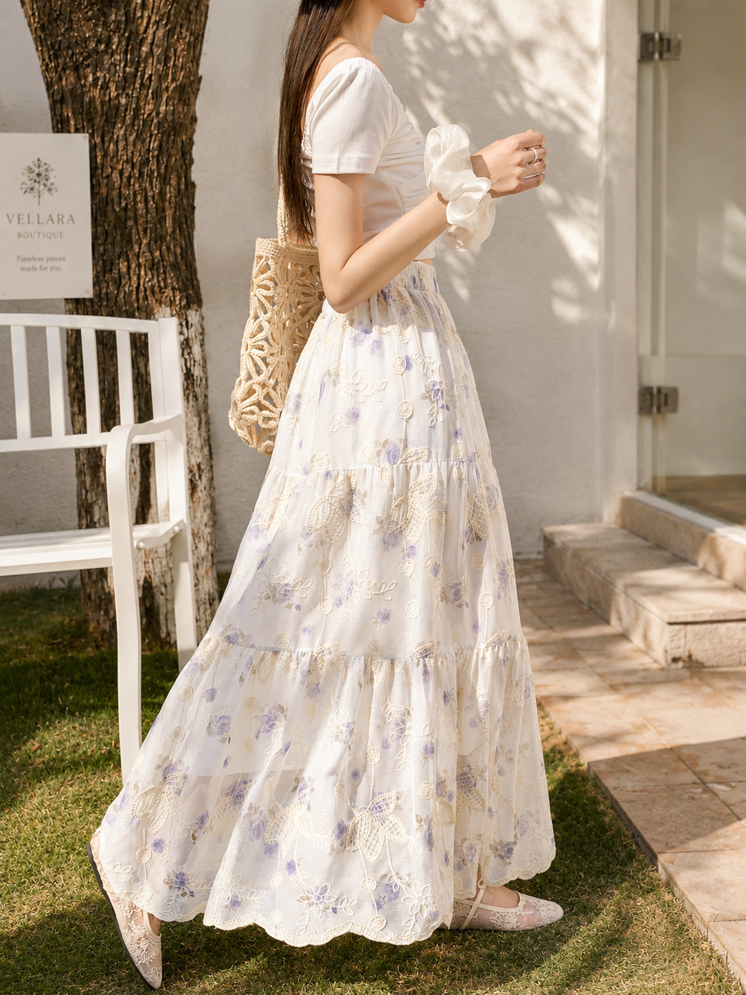 Moonlit Bloom Maxi Skirt
