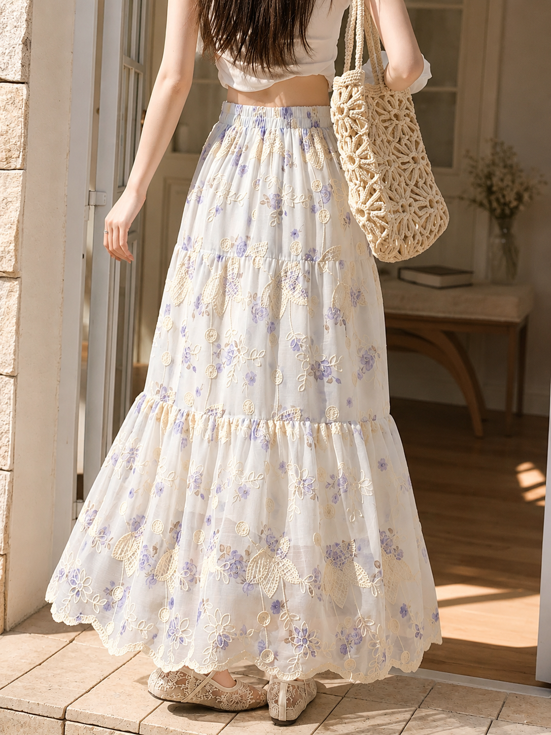 Moonlit Bloom Maxi Skirt