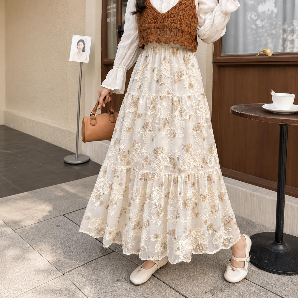Moonlit Bloom Maxi Skirt